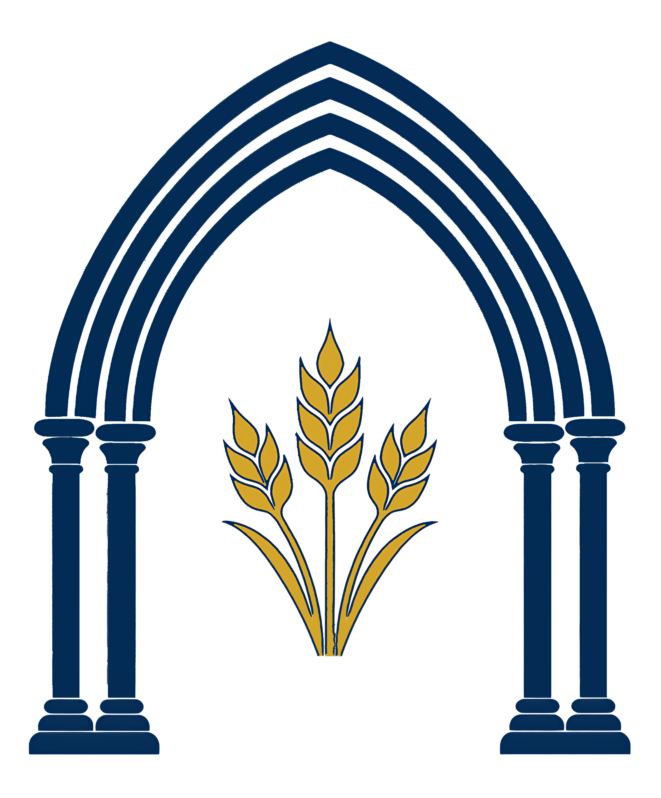 Food Pantry Fund logo: a stylized House of Hope arch with wheat