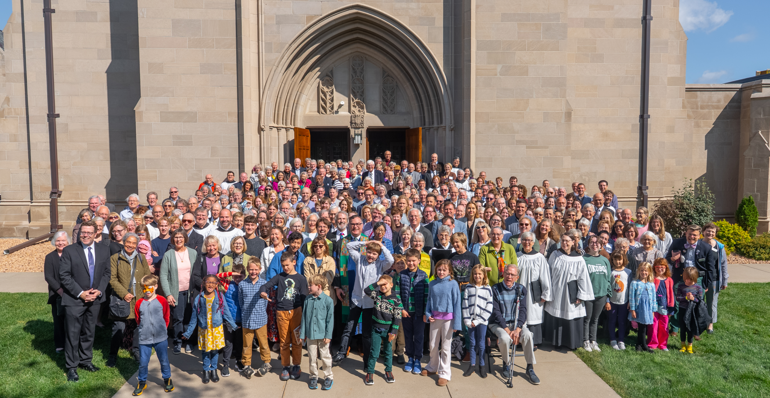 House of Hope congregation gathered outside the church