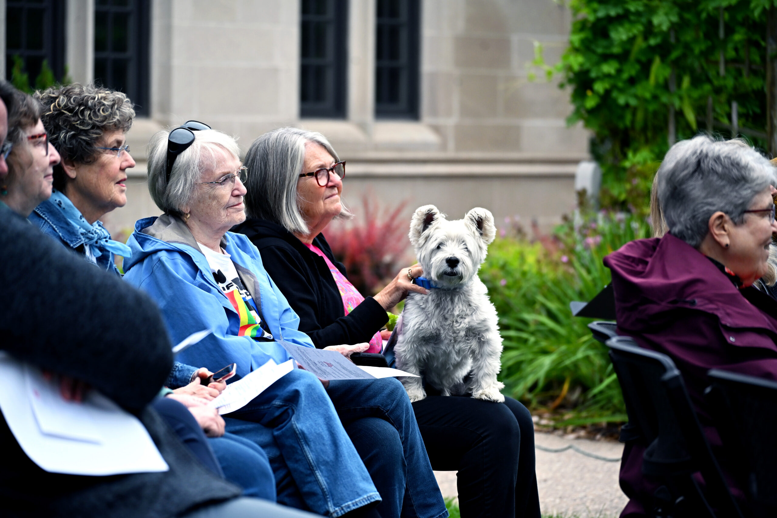 Attendees listen during the House of Hope Peace Pole commissioning.